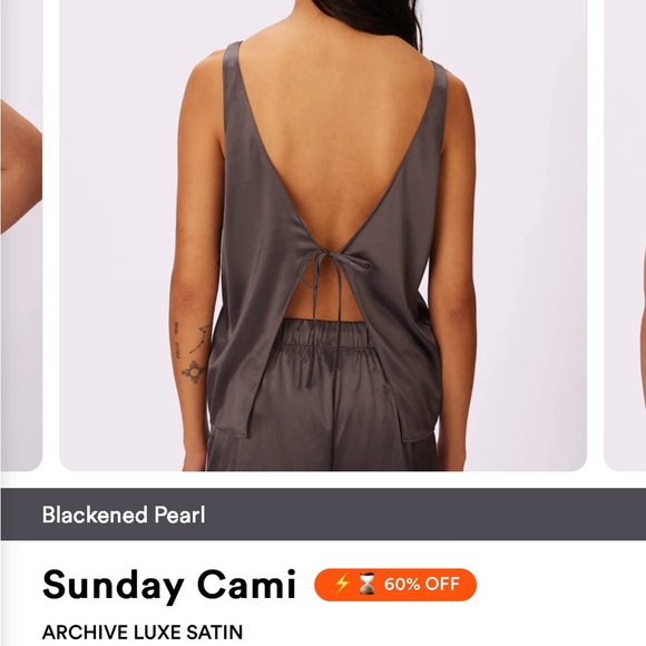 Parade Sunday tie back cami, Blackened Pearl Gray, size extra small - Picture 1 of 8